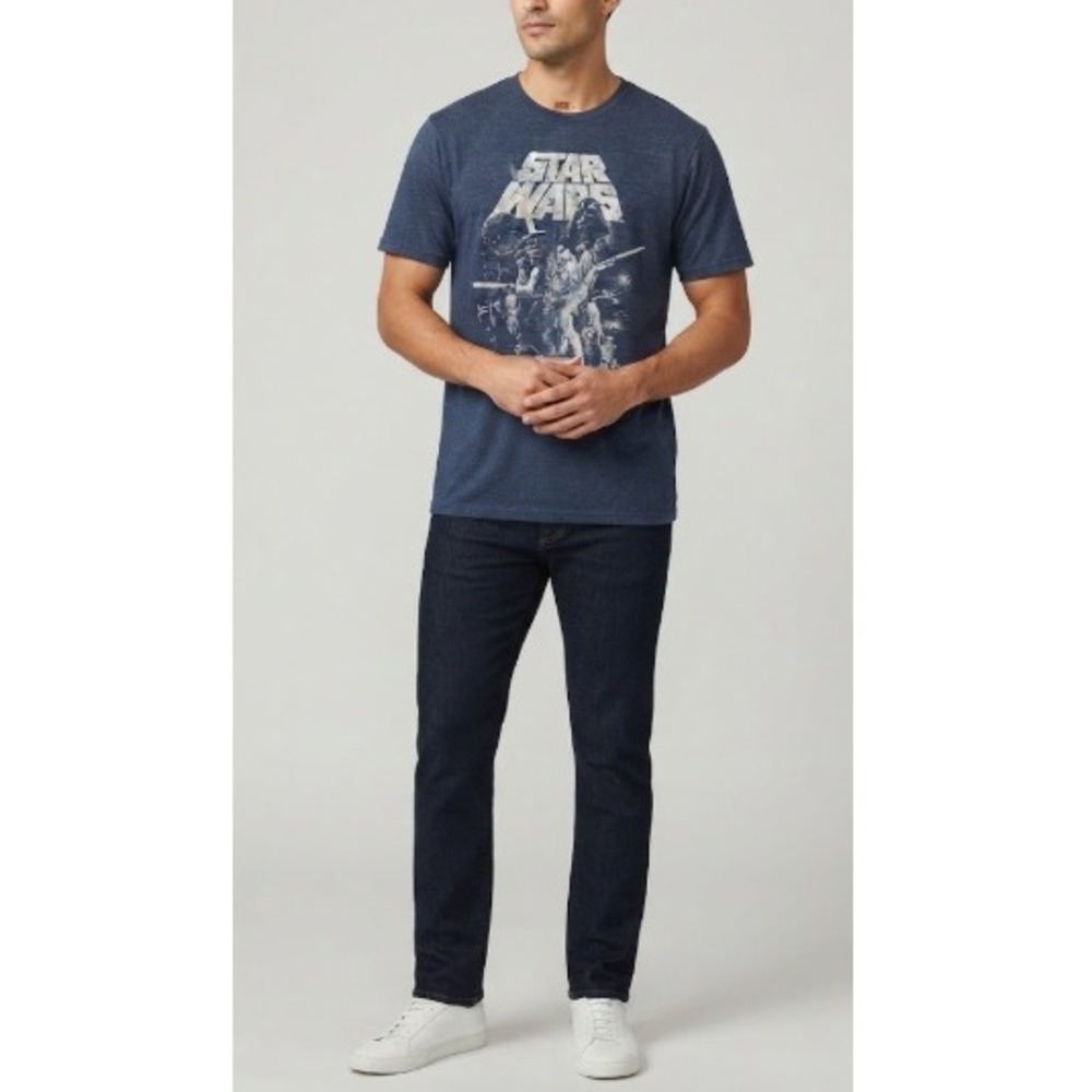 Star‎ Wars Mens Blue Heather Mad Engine Vintage Graphic T-Shirt Size L